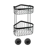 WENKO Classic Plus Black Eckregal 2 Etagen mit Vacuum-Loc Eckregal 2 Etagen ohne Bohren